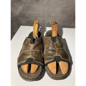 Clarks Collection Mens 9 Brown Leather Slide Sandals Slip On Mules